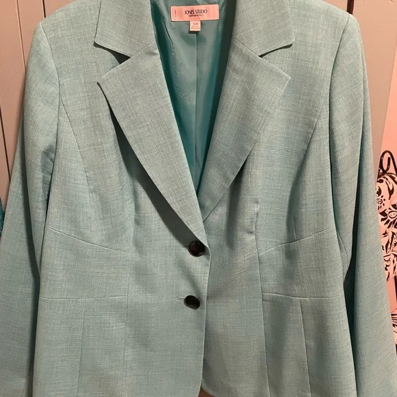 Two for one! Beautiful turquoise jacket/blazer fully lined with blows underneath - Picture 4 of 7